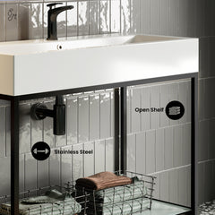 Swiss Madison Pierre 40 Single, Freestanding, Open Shelf, Metal Frame Bathroom Vanity - SM-BV73 - The Home Selection