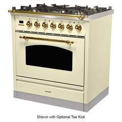 Hallman 30 in. Single Oven Duel Fuel Italian Range, LP Gas, Brass Trim HDFR30BSLP
