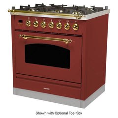 Hallman 30 in. Single Oven All Gas Italian Range, Brass Trim HGR30BS