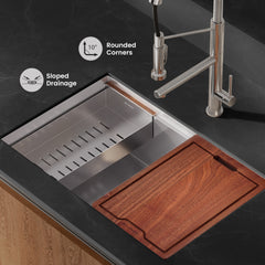 Swiss Madison Rivage 30 x 19 Single Basin Undermount Kitchen Workstation Sink - SM-KU748 - The Home Selection