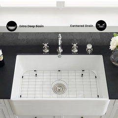 Swiss Madison Delice 30" x 18" Ceramic Farmhouse Kitchen Sink - SM-KS243 - The Home Selection