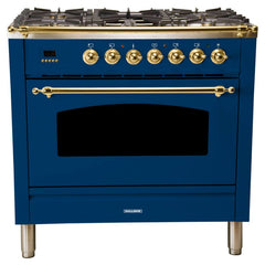 Hallman 36 in. Single Oven All Gas Italian Range, LP Gas, Brass Trim HGR36BSLP