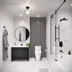 Swiss Madison Ivy 54 x 30 Skirted Left Drain Soaking Alcove Bathtub in Glossy White with Integrated Armrest -  SM-AB520