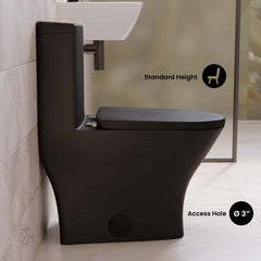 Swiss Madison Sublime II One-Piece 10" Rough-in 1.1/1.6 GPF Dual Top Flush Round Compact Toilet in Matte Black - SM-1T277MB