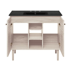 Swiss Madison Bron 36" Freestanding Bathroom Vanity with Black 3-Hole Widespread Sink Top - SM-BV6202