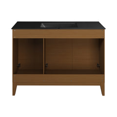 Swiss Madison Cascade 48, Double Basin Bathroom Vanity With Black Ceramic Sink Top - SM-BV557