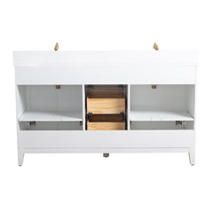 Vanity Art 60-Inch Bathroom Vanity: Double Sink, Ceramic Top, Soft-Closing Doors & Drawers, Solid Wood Frame - CVH60D