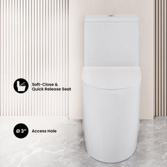Swiss Madison Dreux High Efficiency One-Piece Elongated Toilet with 0.8 GPF Water Saving Patented Technology - SM-1T180 - The Home Selection
