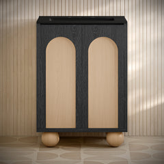 Swiss Madison Plaisir II 24" Freestanding Bathroom Vanity with Black 3-Hole Widespread Sink Top - SM-BV0701