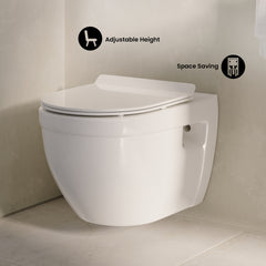 Swiss Madison Ivy Wall-Hung Toilet Bundle 0.8/1.6 GPF Dual Flush with White Flush Plate - SM-WT0901