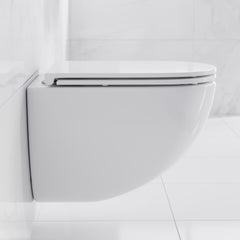 Swiss Madison St. Tropez Wall-Hung Toilet Bundle 0.8/1.6 GPF Dual Flush with Black Flush Plate - SM-WT0802