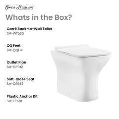 Carré Back-To-Wall Elongated Toilet Bowl - SM-WT5 - The Home Selection