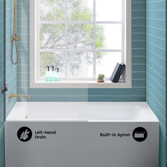 Swiss Madison Voltaire 60" X 32" Left-Hand Drain Alcove Bathtub with Apron - SM-AB543