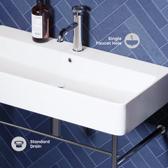 Swiss Madison Carré 36" Console Sink White Basin w/ Legs - SM-CS7 - The Home Selection