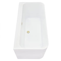Altair Groda 63" x 30" Flatbottom Freestanding Acrylic Soaking Bathtub with Drain and Overflow - 52863-BAT-WH
