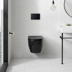 Swiss Madison Ivy Wall-Hung Toilet Bundle 0.8/1.6 GPF Dual Flush with Black Flush Plate - SM-WT0902