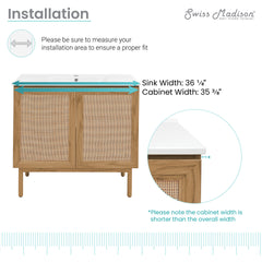 Swiss Madison Classe 36" Freestanding Bathroom Vanity with Sink Top - SM-BV663W - The Home Selection