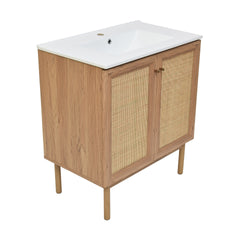 Swiss Madison Classe 30" Freestanding Bathroom Vanity in Golden Oak with Sink Top - SM-BV664