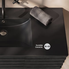 Swiss Madison 48" Zero Hole Vanity Sink Top in Matte Black - SM-VT0022MB
