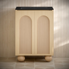 Swiss Madison Plaisir II 24" Freestanding Bathroom Vanity with Black 3-Hole Centerset Sink Top - SM-BV0701