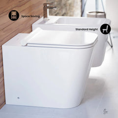 Swiss Madison Concorde Back-to-Wall Toilet Bundle 0.8/1.6 GPF Dual Flush in Glossy Whit - SM-WT0205GW