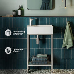 Swiss Madison Pierre 19.5 Single, Freestanding, Open Shelf, Metal Frame Bathroom Vanity - SM-BV70 - The Home Selection