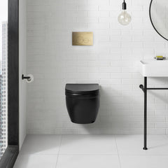 Swiss Madison Ivy Wall-Hung Toilet Bundle 0.8/1.6 GPF Dual Flush with White Flush Plate - SM-WT0901