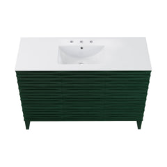 Swiss Madison Cascade 48" Freestanding Bathroom Vanity in Green Oak with 3-Hole Widespread Sink Top - SM-BV557GA-3W