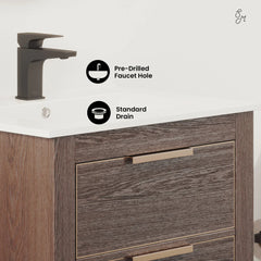 Swiss Madison Calice 24" Bathroom Vanity in Carbon Gray - SM-BV421