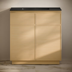 Swiss Madison St. Tropez 36" Freestanding Bathroom Vanity with Black Sink Top - SM-BV0802