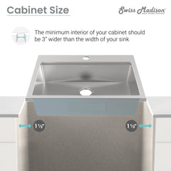 Swiss Madison Ravi Single Basin 30 x 22 Topmount Kitchen Workstation Sink - SM-KT776 - The Home Selection