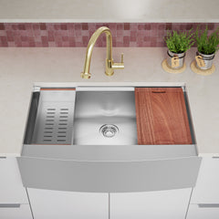 Swiss Madison Rivage 36 x 22 Single Basin Apron Kitchen Workstation Sink - SM-KS786 - The Home Selection
