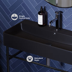 Swiss Madison Carré 36" Console Sink Matte Black Basin w/ Legs - SM-CS7 - The Home Selection