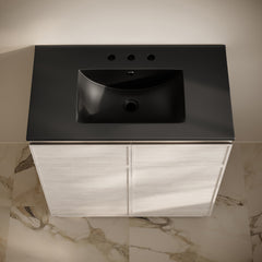 Swiss Madison St. Tropez 36" Freestanding Bathroom Vanity with Black 3-Hole Widespread Sink Top - SM-BV0802
