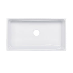 Altair Kosula Glossy White Ceramic Rectangular 36" L x 19.8" W Farmhouse Sink
