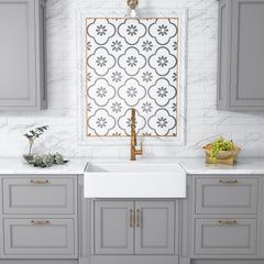Altair Kosula Glossy White Ceramic Rectangular 36" L x 19.8" W Farmhouse Sink