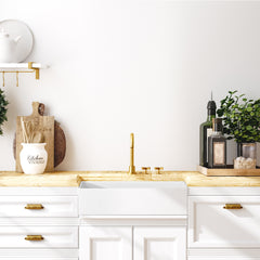 Altair Kosula Glossy White Ceramic Rectangular 36" L x 19.8" W Farmhouse Sink