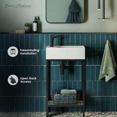 Swiss Madison Pierre 19.5 Single, Freestanding, Open Shelf, Metal Frame Bathroom Vanity - SM-BV70 - The Home Selection
