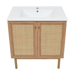 Swiss Madison Classe 30" Freestanding Bathroom Vanity in Golden Oak with Sink Top - SM-BV664