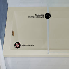 Swiss Madison Voltaire 48" X 32" Left-Hand Drain Alcove Bathtub in Bisque - SM-DB561BQ - The Home Selection