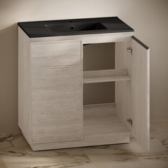 Swiss Madison St. Tropez 36" Freestanding Bathroom Vanity with Black Sink Top - SM-BV0802