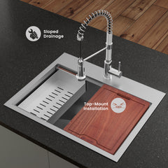 Swiss Madison Ravi Single Basin 30 x 22 Topmount Kitchen Workstation Sink - SM-KT776 - The Home Selection