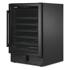 Cosmo Cosmo Lumin Collection 24 in. 52-Bottle Single Zone Compressor Wine Cooler, Digital Controls, LED Lighting, Matte Black - COS-24BIWCS-BK