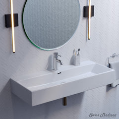 Swiss Madison Claire 40” Rectangle Wall-Mount Bathroom Sink - SM-WS335 - The Home Selection