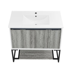 Swiss Madison Marseille 36" Bathroom Vanity in Oak - SM-BV143 - The Home Selection