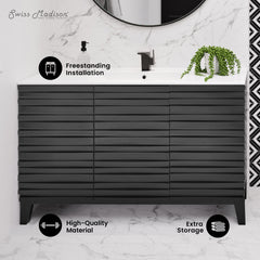 Swiss Madison Cascade 48" Bathroom Vanity in Black - SM-BV557B