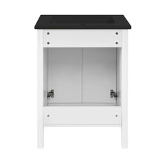 Swiss Madison Bastille 24 in. White Bathroom Vanity With Black Ceramic Sink Top - SM-BV290MB