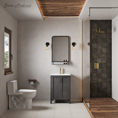 Swiss Madison Avallon 24" Bathroom Vanity in Matte Black - SM-BV280MB - The Home Selection
