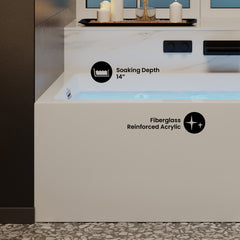 Swiss Madison Avancer 60" x 36" Left-Hand Drain Rectangular Alcove Whirlpool Bathtub with Apron - SM-AB590 - The Home Selection