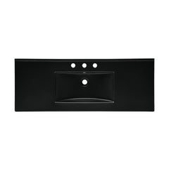 Swiss Madison 48" 3-Hole Widespread Vanity Sink Top in Glossy Black - SM-VT0016GB